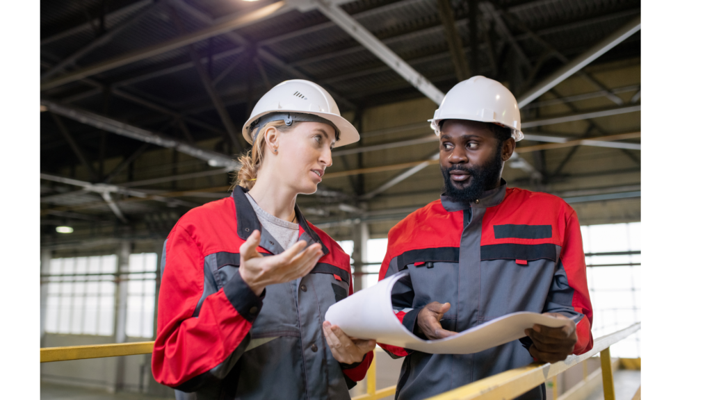 Engenheiros em canteiro de obras — conversa em francês profissional